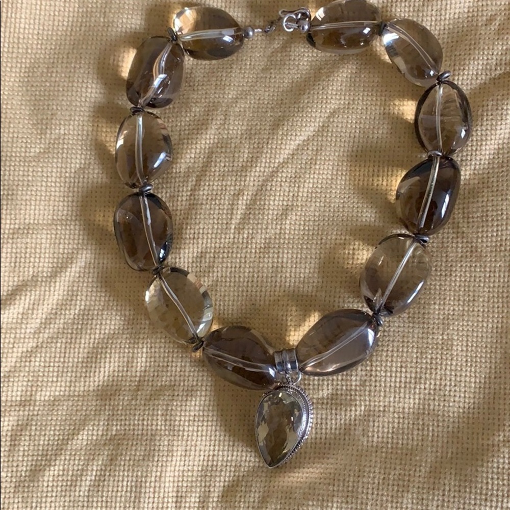 Stunning Choker Length  Polished Quartz Necklace